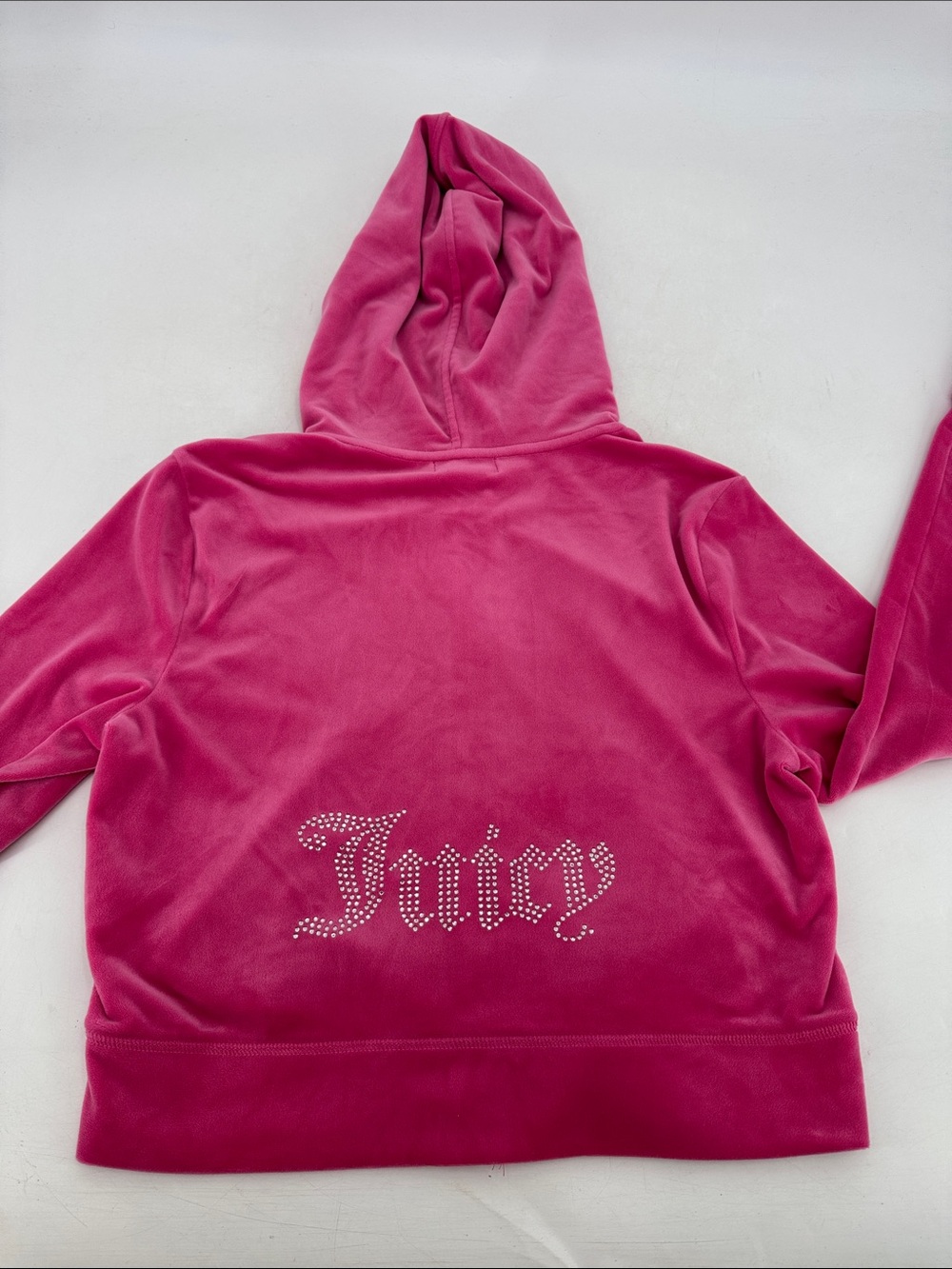 Juicy Couture Y2K OG Pink Velour Bling Zip Up Classic Hoodie Logo Track Jacket